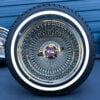 zenith-14x7-reverse-chrome-100-spoke-wire-wheel-and-whitewall-tire-set zenith 14x7 wire wheels reverse chrome 100 spoke and whitewall tire
