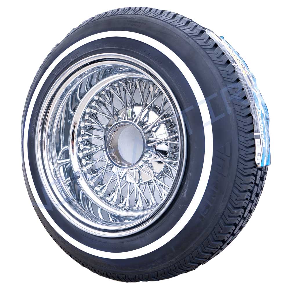 13x7-72-spoke-wire-wheels-package 13X7 REVERSE CHROME 72 SPOKE LOWRIDER WIRE WHEELS - Set of 4