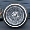 13x7 wire wheels 72 spoke Reverse Cross Lace + Whitewall Tires (155/80R13) - Set of 4