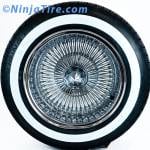 14x7 reverse chrome 100 spoke wire wheels with white wall tires