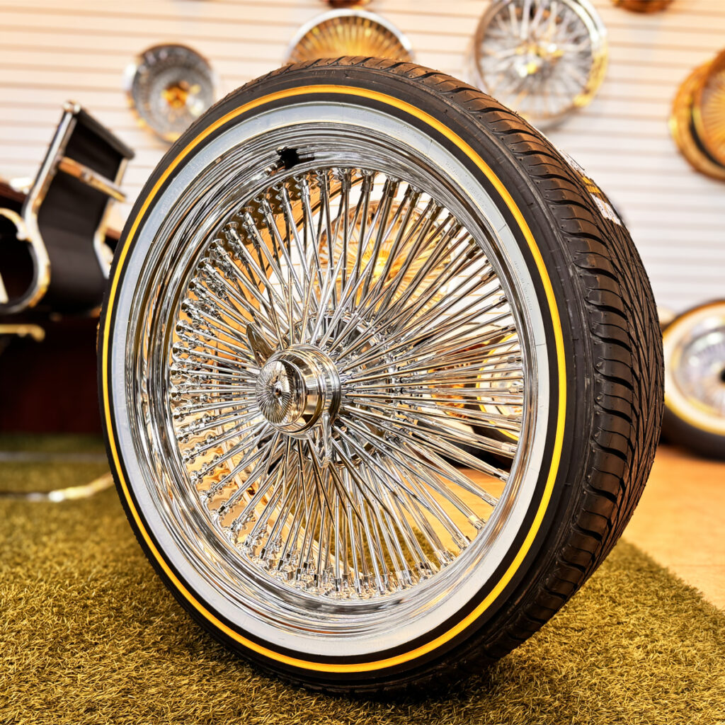 20-inch wire wheel mounted on vogue tire