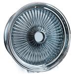 22x8-150 spoke 18X8 STANDARD CHROME 100 SPOKE LOWRIDER WIRE WHEELS - Single Wheel