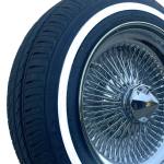 155r15-2 15X7 Standard Wire Wheels 100 Spoke + 155R15 Whitewall Tires - Set of 4