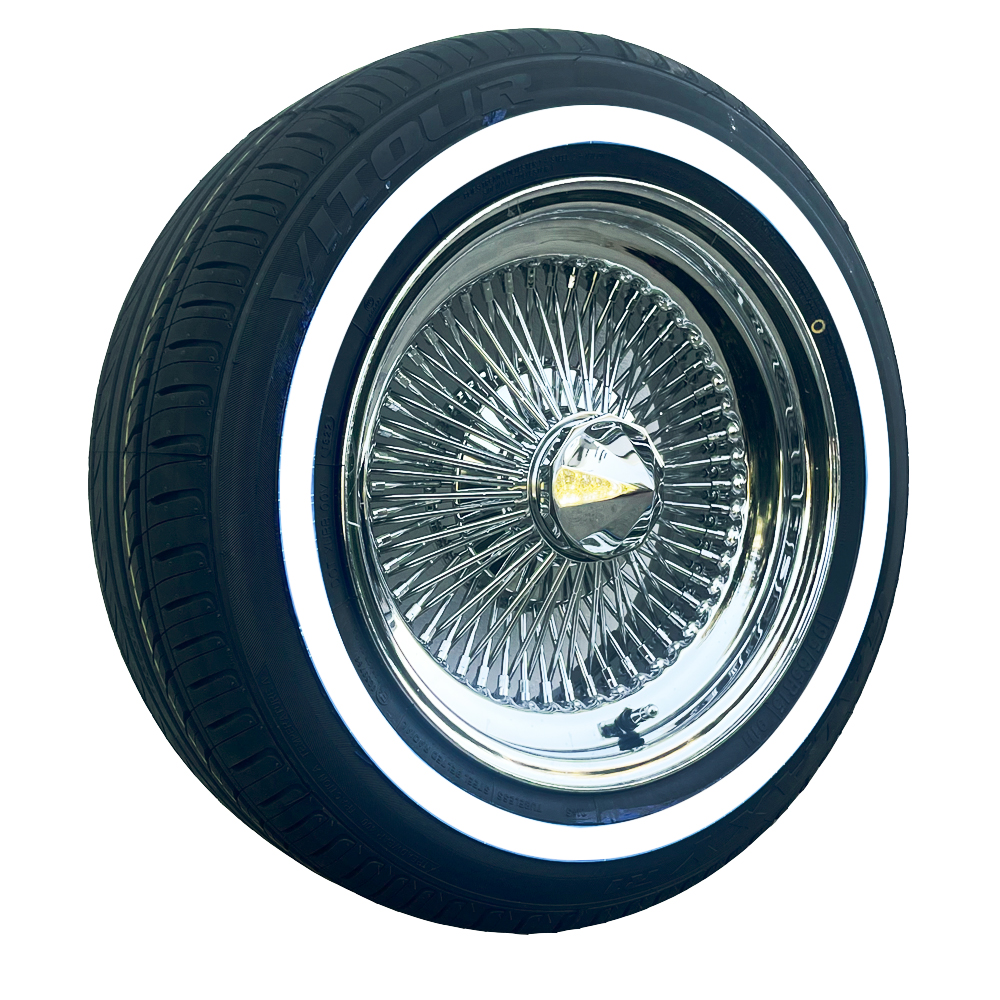 15x7-standard-chrome-100-spoke-wire-wheels-195-65r15-whitewall-tires