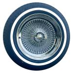 165R15-1-fb 15X7 standard wire wheels 100 spoke + 165R15 Whitewall Tires - Set of 4