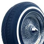 165R15-2-fb 15X7 standard wire wheels 100 spoke + 165R15 Whitewall Tires - Set of 4