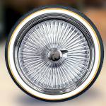 22x8" Chrome Wire Wheels – 150 Spoke with Vogue Tires 265/35R22 – Mounted & Balanced – Set of 4