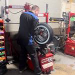 13X7" Wire Wheels Reverse 100 Spoke with Buffed Whitewall Tires (155/80R13) - Set of 4