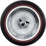 vogue-tire-red-striepe-wire-wheel 17x8" Chrome 100-Spoke Wire Wheels + Vogue 235/55R17 Red Stripe Tires – Standard Offset | Complete Set of 4