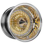 14x7-gold-center-reverse Gold Center 14X7 Reverse 100 Spoke with 1.6 inch White Wall Tires (175/70R14)