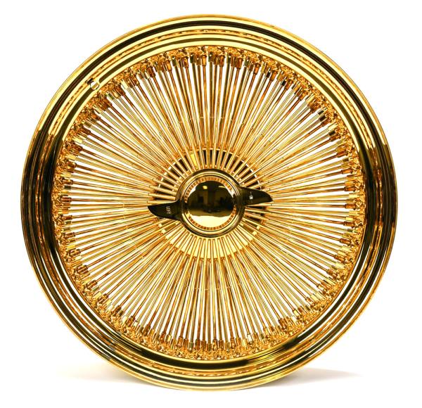 22X8 Standard 150 Spoke All Gold Wire Wheels - Set of 4