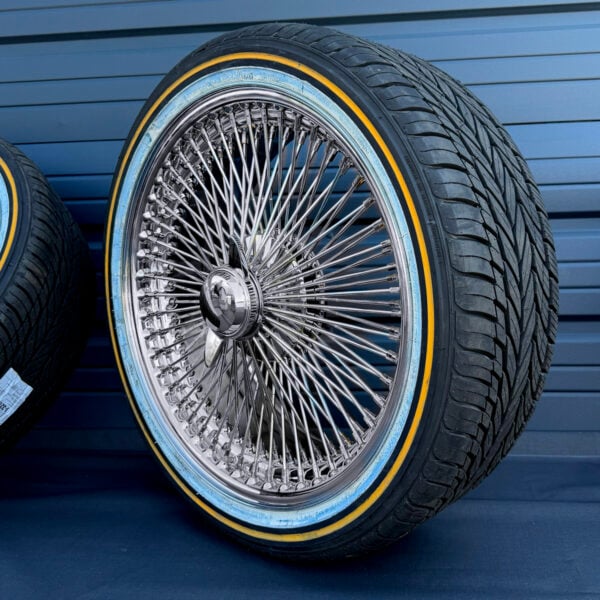 20x8 FWD chrome wire wheel side view