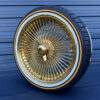 20x8 FWD wire wheel all gold triple plated gold with vogue tires 245/40R20