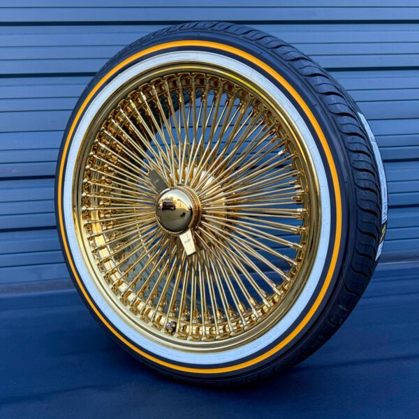 20x8 FWD wire wheel all gold triple plated gold with vogue tires 245/40R20