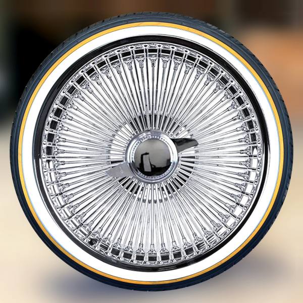 22x8” FWD Chrome Wire Wheels – 150 Spoke + Vogue Tires 265/35R22 | Complete Set