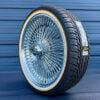 22x8-wire-wheels-all-chrome-standard-265-35-22-original-vogue-tires 22x8 FWD Chrome 150-Spoke Wire Wheels & Vogue Tires Set