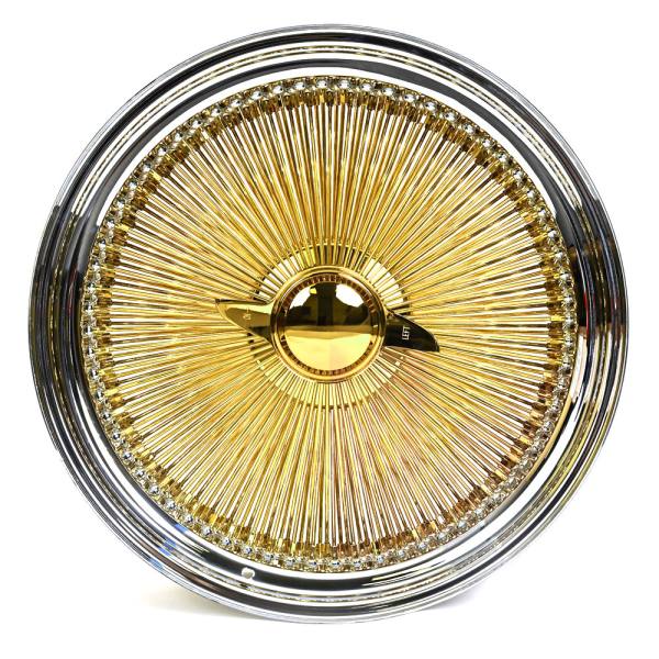 24x10-204-spoke-gold-center-front-600x600 24x10 Gold Center 204 Spoke Wire Wheels with Chrome Lip – Standard Offset | Set of 4