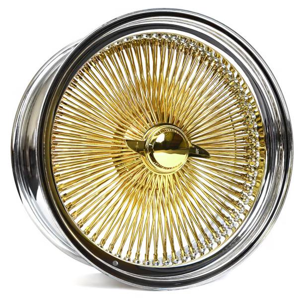 24x10-wire-wheels-204-spokes-gold-center-ninjatire 24x10 Gold Center 204 Spoke Wire Wheels with Chrome Lip – Standard Offset | Set of 4