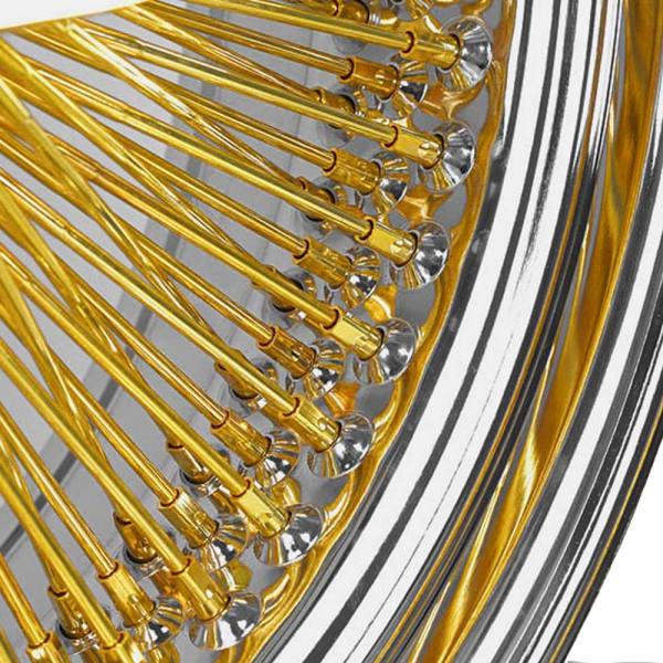 15x7 Standard 100 Spoke Gold Center With Chrome Lip Wire Wheels - Set of 4