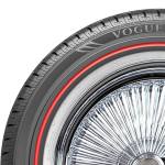 285-45R22-high-profile-red-stripe 22x8 Chrome 150 Spoke Wire Wheels + 285/45R22 Vogue Red Stripe Tires – Set of 4