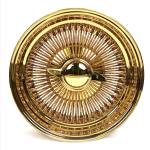 14X7" Gold Wire Wheels Triple Plating Gold Reverse 100 Spoke + Regular White Wall Tires (175/70R14)