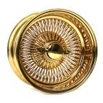 All Gold 13x7″ Reverse 100-Spoke Wire Wheels – Classic Lowrider Look (Set of 4)