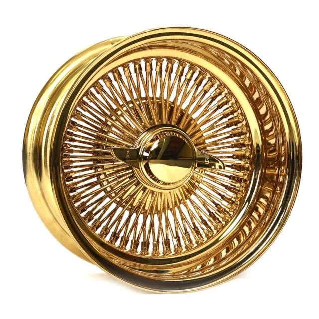 All Gold 13×7” Reverse 100-Spoke Wire Wheels - Ninja Tire