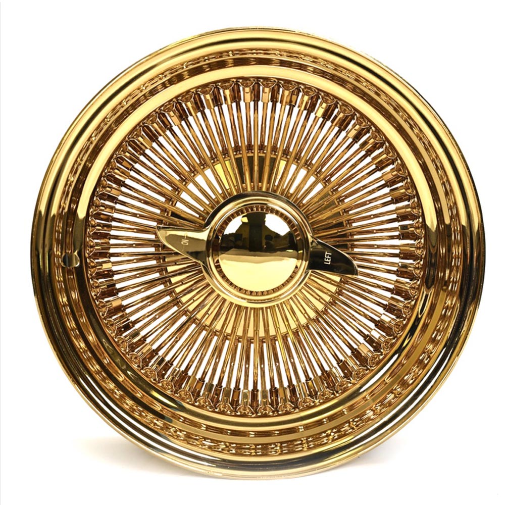 All Gold 13×7” Reverse 100-Spoke Wire Wheels