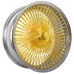 20x8-FWD-Gold-Center-Wire-Wheels-1 15x7 FWD 100 Spoke Wire Wheels – Gold Center with Chrome Lip | Set of 4