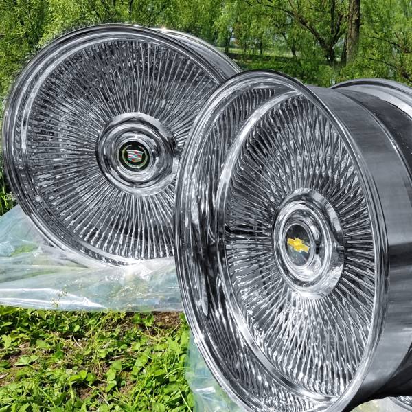 26-inch-staggered-wire-wheels-all-chrome 24 inch Wire Wheels Staggered Bolt On 5x127 +0 ET, 78.1 CB Chrome - set of 4