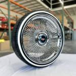 22-inch-wire-wheels-direct-bolt-with-whitewall-255-30-22-tires-2 22" Wire Wheels 22x9 Direct Bolt + 255/30R22 True Whitewall Tires - Set of 4