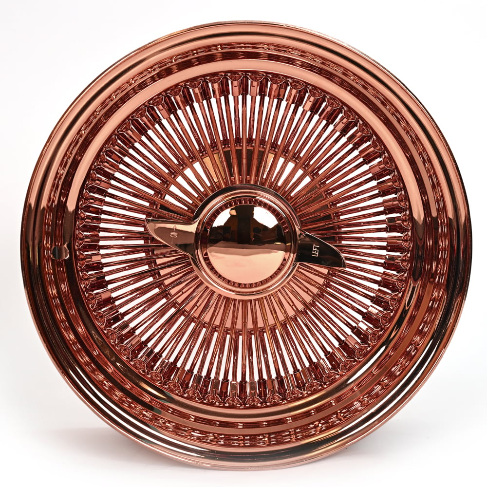 13×7″ Rose Gold Wire Wheels – Reverse 100 Spoke
