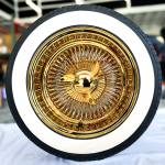 All Gold 13x7″ Reverse 100-Spoke Wire Wheels – Classic Lowrider Look (Set of 4)