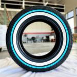 195-65R15-whitewall-blue-stripe-front 195/65R15 Whitewall and Blue Stripe Tires True whitewall Tires - Single
