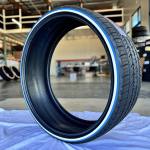 255-30-22-whitewall-and-blue-stripe-tire 255/30R24 Blue Stripe and Whitewall Tire - weatherproof stripe