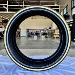 255/30R24 whitewall and gold stripe tires - custom made  - weatherproof stripe