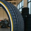 255/30R24 whitewall and gold stripe tires - custom made  - weatherproof stripe