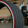 275/30R24 Red Stripe and Whitewall Tire - weatherproof stripe