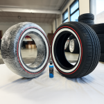 265-60-18-whitewall-red-stripe-tires-wrapped 245/45R18 Whitewall + Red Stripe Tire – Custom Handmade in USA | Single