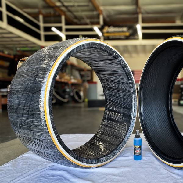 275-23-24-whitewall-yellow-stripe-tires-wrapped 275/23R24 Whitewall & Yellow Stripe Tire – Ultra Low Profile | Handmade in USA