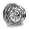13-inch-diamond-cut-spokes-reverse-wire-wheels-side 14x7 Luxor Wire Wheel - Reverse Offset Chrome - Side Angle of diamond cut spokes