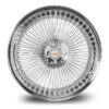 18x8-luxor-wire-wheels-100-spoke-fwd-chrome-1 18x8 Luxor FWD Chrome Wire Wheel – Front View 100 Spoke Straight Lace