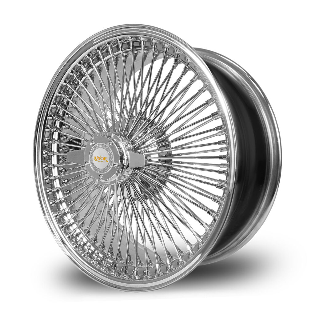 18×8 Luxor FWD Chrome Wire Wheels – 100 Spoke