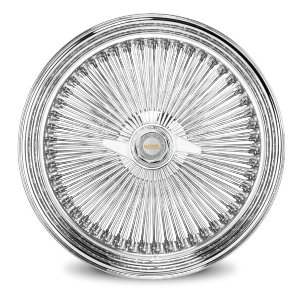 20x8 Luxor Chrome Wire Wheel – 150 Spoke Straight Lace, Reverse Offset