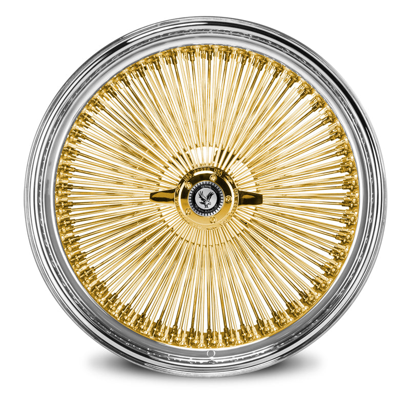 20×8 Luxor Gold Center Wire Wheels – 150 Spoke
