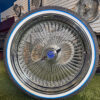 22×8″ Wire Wheels – 150 Spoke Standard + 265/35R22 Custom Blue Stripe Tires | New Edition 2025