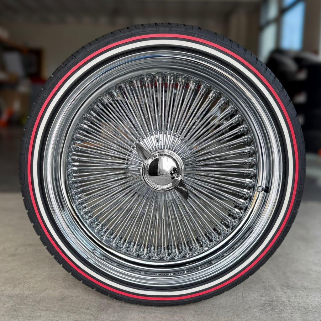 Stripes On Rims 22” Wire Wheels | Chrome, Gold & Spoke Rims - Ninja Tire