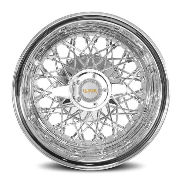 13x7 60 Spoke Chrome Wire Wheel – Reverse Offset Side Profile