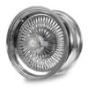 LUXOR-100SPOKE-STANDARD-CHROME-ANGLE 15x7 Luxor Chrome Wire Wheel – Front View with 100 Spoke Straight Lace