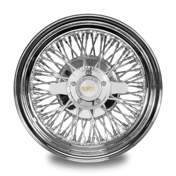 13x7” Chrome Wire Wheels – 72 Spoke Cross Lace | Standard Offset | Lowrider Style